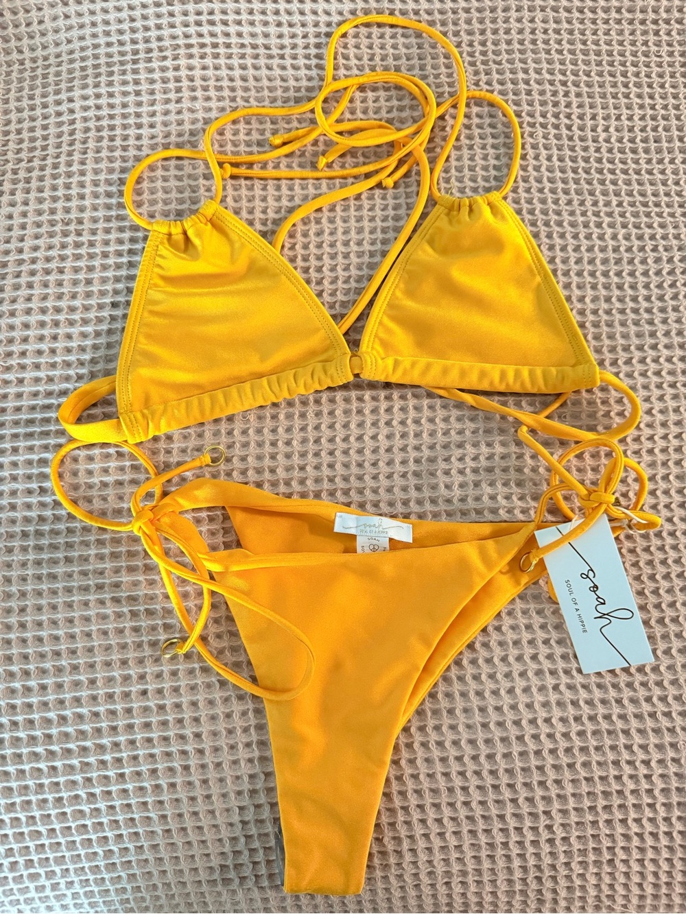 Soah Yello Triangle String Bikini Set